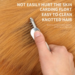 Rubber Paint Wooden Cat Hair Cutter Comb Dog Pet Grooming Dematting Comb